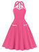 1950s Halter Pockets Backless Swing Dress: where 1950s romance meets her modern spirit