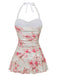 1950s Halter Roses Ruched Tummy Control Swimdress - vintage dress, retro fashion, rockabilly