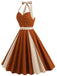 1950s Halter Solid Color Block Belt Dress, vintage dress, retro fashion, rockabilly, pin-up fashion - perfect for women who love vintage and retro fashion