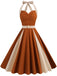 1950s Halter Solid Color Block Belt Dress, vintage dress, retro fashion, rockabilly, pin-up fashion - perfect for women who love vintage and retro fashion