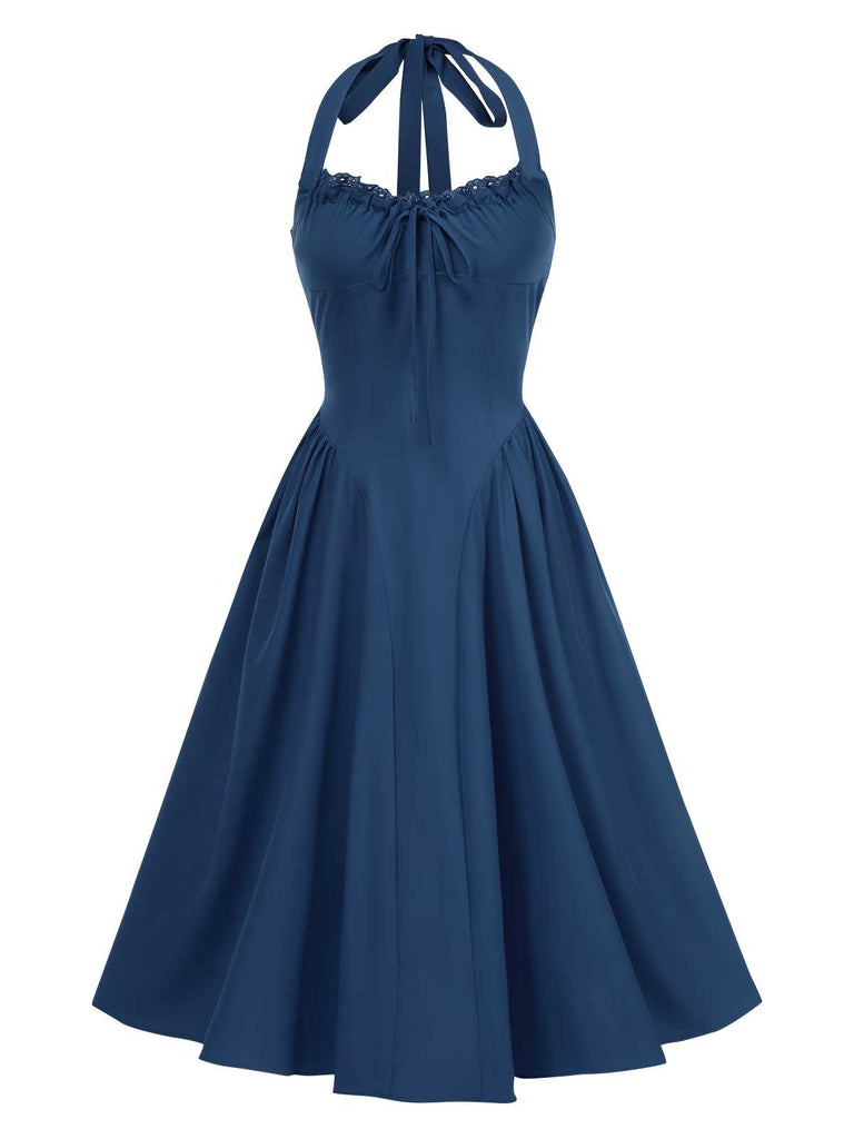 1950s Halter Solid Swing Corset Dress — the kind of 1950s dress that makes strangers smile