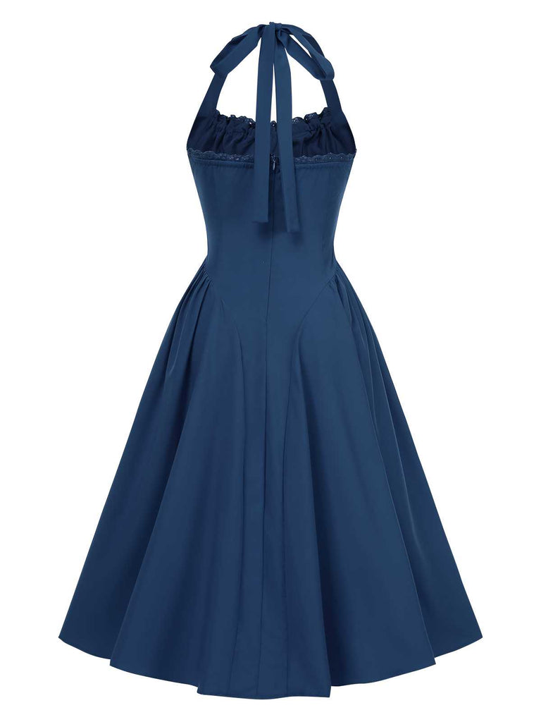 1950s Halter Solid Swing Corset Dress — a 1950s silhouette that turns sidewalks into runways