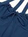 She slips into this 1950s Halter Solid Swing Corset Dress and suddenly it's a 1950s daydream