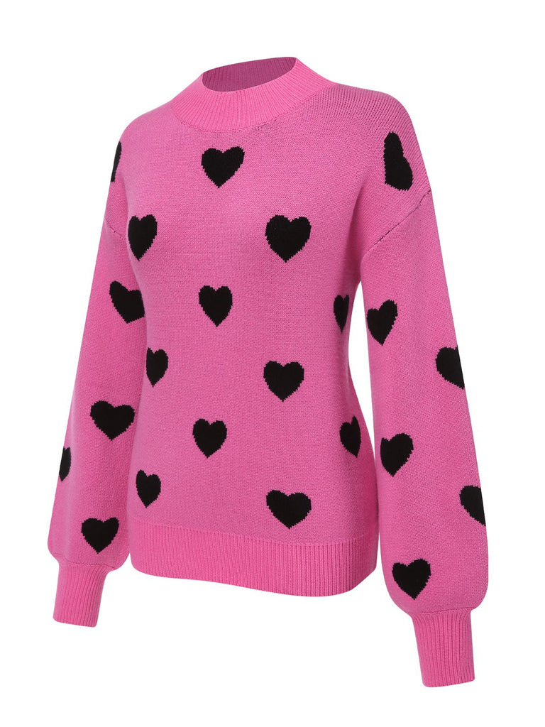 1950s Heart Dots Knitted Solid | 1950s | vintage fashion, retro style