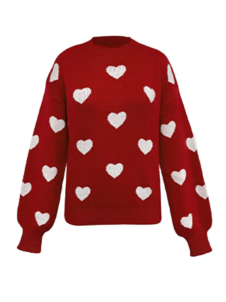 1950s Heart Dots Knitted Solid | 1950s | vintage fashion, retro style
