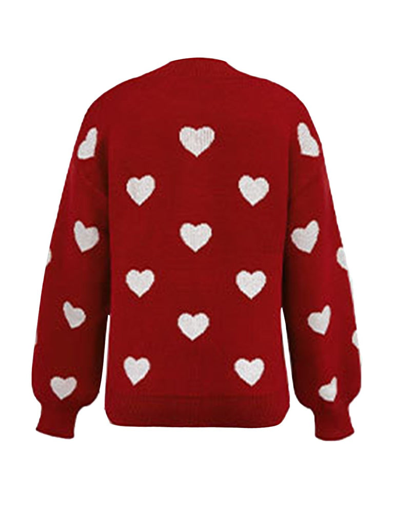 1950s Heart Dots Knitted Solid | 1950s | vintage fashion, retro style