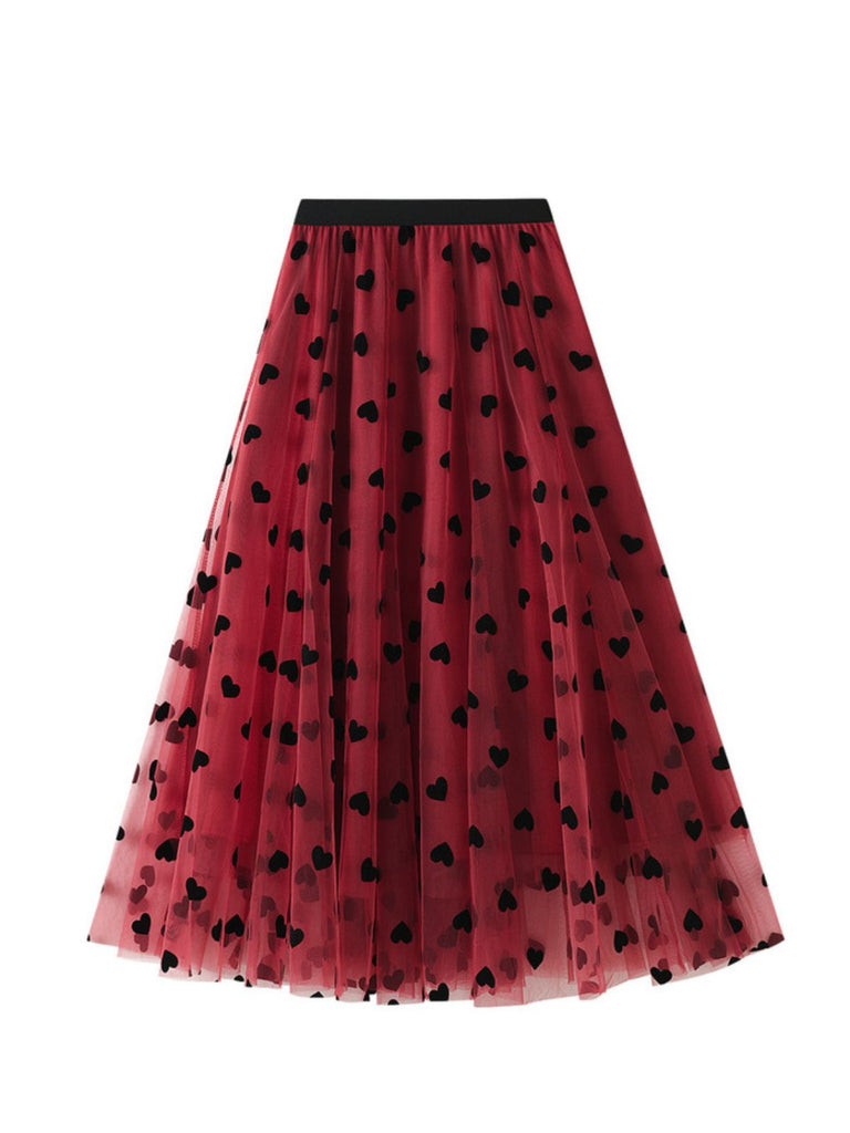 1950s Heart High Waist Swing Skirt: timeless style reimagined