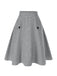 1950s High-Waist Plaids Button Pocket Skirt - vintage skirt, retro style
