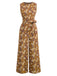 1950s Cotton Sleeveless All-Over Floral Belted Jumpsuit - vintage jumpsuit, retro fashion