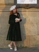 1950s Keyhole V-Neck Pearl Velvet Dress, vintage dress, retro fashion, rockabilly, pin-up fashion - vintage inspired fashion