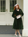 1950s Keyhole V-Neck Pearl Velvet Dress, vintage dress, retro fashion, rockabilly, pin-up fashion - vintage inspired fashion
