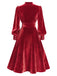1950s Keyhole V-Neck Pearl Velvet Dress - vintage dress, retro fashion, rockabilly