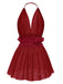 1950s Lace Mesh Deep V-Neck Halter Nightgown: where 1950s romance meets her modern spirit