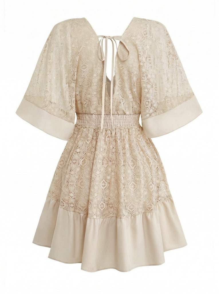 1950s Lace Patchwork Dress 10