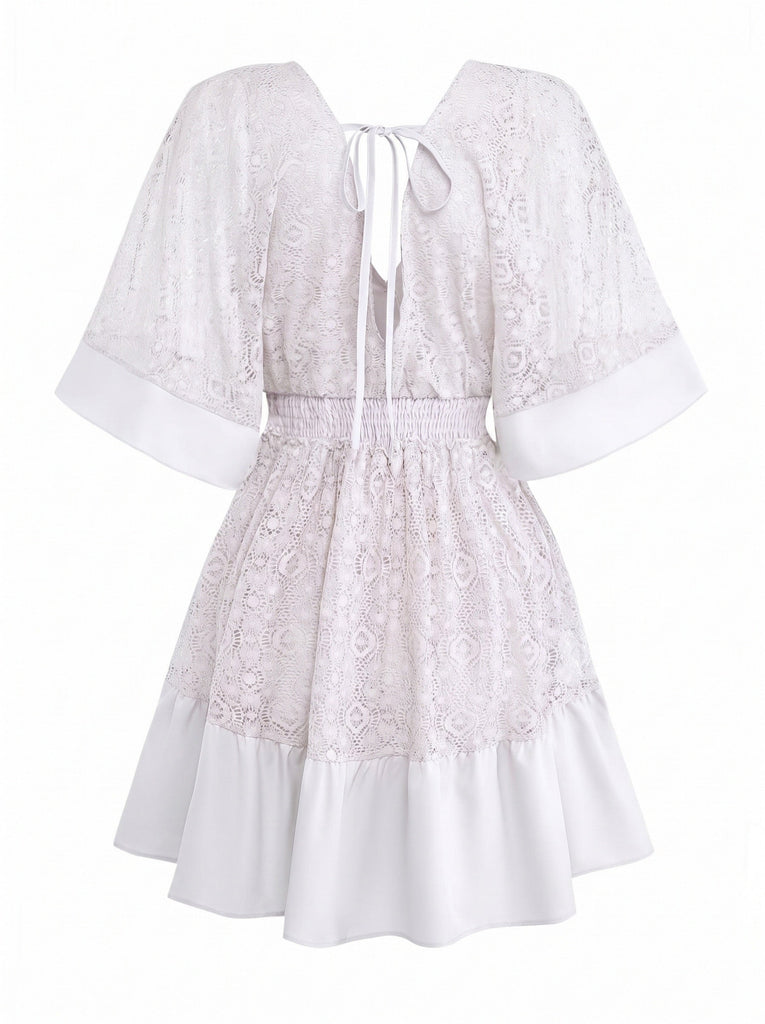 1950s Lace Patchwork Dress 12