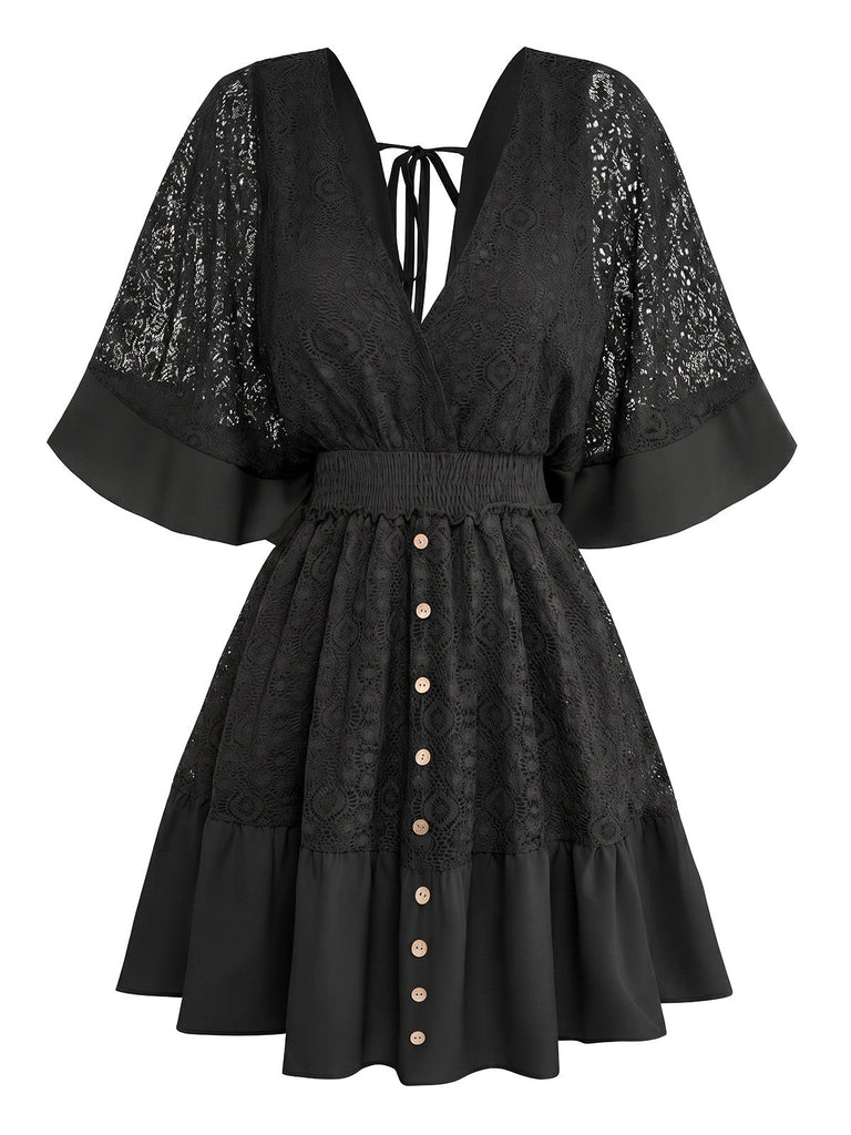 1950s Lace Patchwork Dress 7