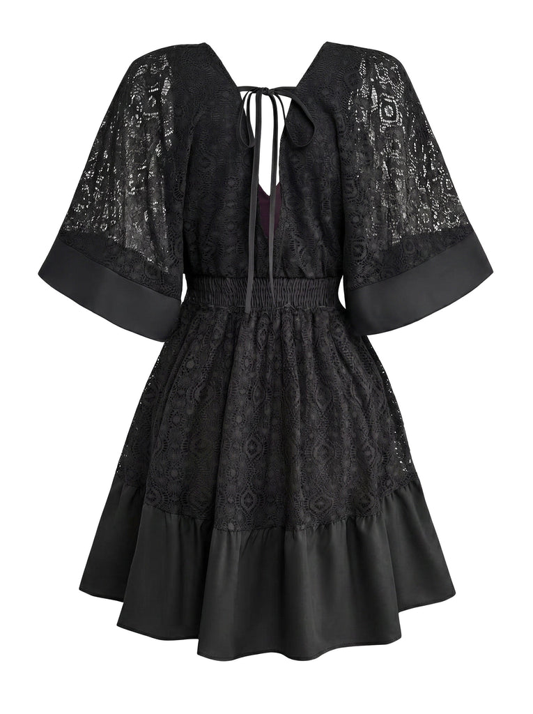1950s Lace Patchwork Dress 8