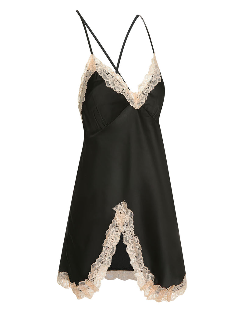 1950s Lace Patchwork Suspender Sleepwear, vintage fashion, retro style - perfect for women who love vintage and retro fashion