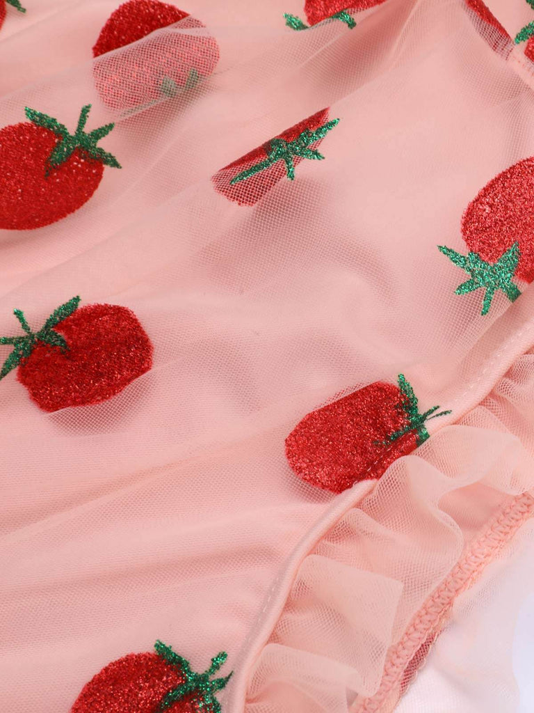 1950s Lace Strawberry Cami Tankini Set: beautiful vintage fashion, retro style, classic elegance with timeless appeal