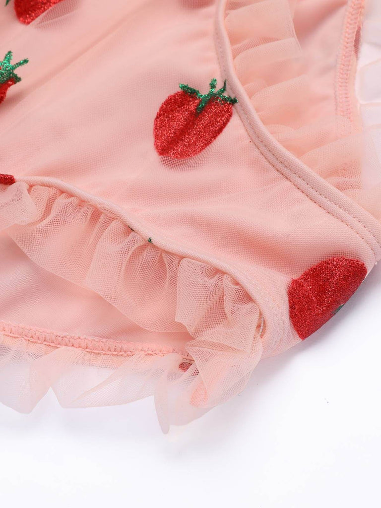 1950s Lace Strawberry Cami Tankini Set | vintage fashion, retro style, classic elegance - perfect for retro fashion enthusiasts