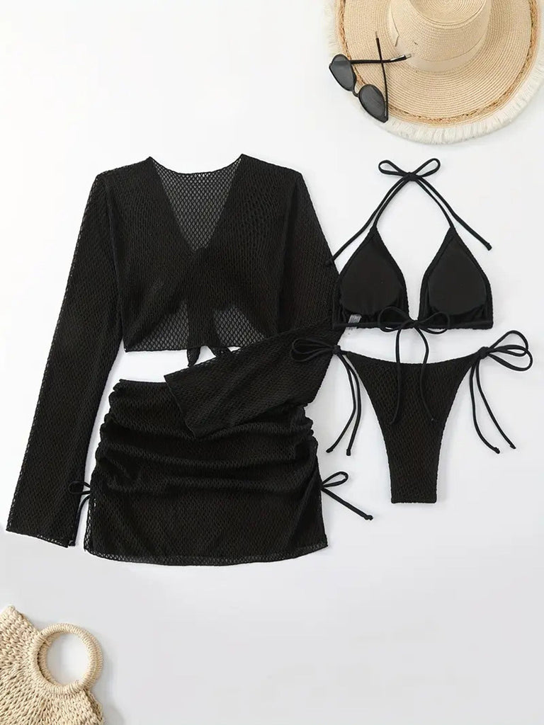 1950s Lace Tie Bow Vintage Bikini, vintage swimsuit, pin-up swimwear - perfect for women who love vintage and retro fashion