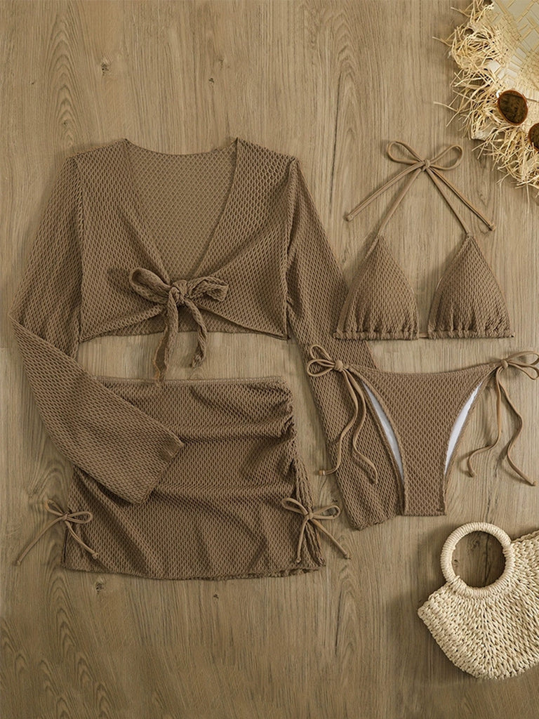 1950s Lace Tie Bow Vintage Bikini, vintage swimsuit, pin-up swimwear - perfect for women who love vintage and retro fashion