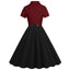 1950s Lapel Contrast Belted Dress: where 1950s romance meets her modern spirit