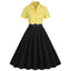 This 1950s Lapel Contrast Belted Dress wraps her in 1950s elegance, one twirl at a time