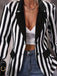 1950s Lapel Contrast Black & White Stripes Blazer: 1950s tailoring for the woman who leads