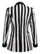 1950s Lapel Contrast Black & White Stripes Blazer — 1950s style that speaks before she does