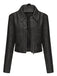 1950s Lapel Leather Long Sleeve Jacket - vintage fashion, retro style