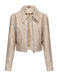 1950s Lapel Leather Long Sleeve Jacket - vintage fashion, retro style