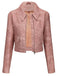 1950s Lapel Leather Long Sleeve Jacket - vintage fashion, retro style