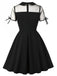 1950s Lapel Mesh Patchwork Swing Dress - vintage dress, retro fashion, rockabilly