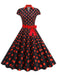 She slips into this 1950s Lapel Polka Dots Bow Swing Dress and suddenly it's a 1950s daydream