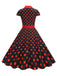 1950s Lapel Polka Dots Bow Swing Dress: where 1950s romance meets her modern spirit
