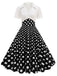 1950s Lapel Polka Dots Patchwork Swing Dress — a 1950s silhouette that turns sidewalks into runways