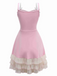 1950s Layered Hem Contrast Bow Strap Dress - vintage dress, retro fashion, rockabilly