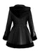 1950s Leather Fur Collar Hooded Coat - vintage fashion, retro style