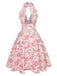 1950s-Lemon-Floral-Halter-V-Neck-Dress, vintage, retro, dress