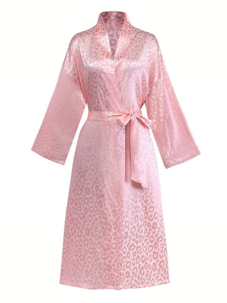 1950s Leopard Print Lace-Up Robe - vintage fashion, retro style