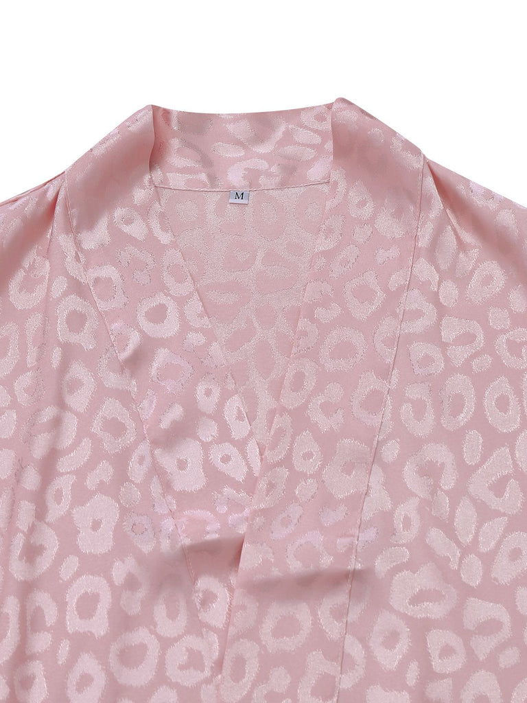 1950s Leopard Print Lace-Up Robe - vintage fashion, retro style