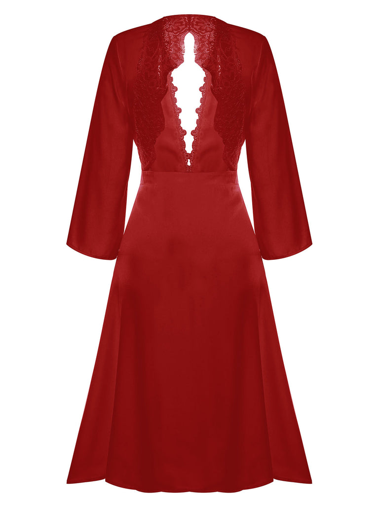 1950s Long Ice Silk Backless Nightgown — vintage elegance for the modern woman