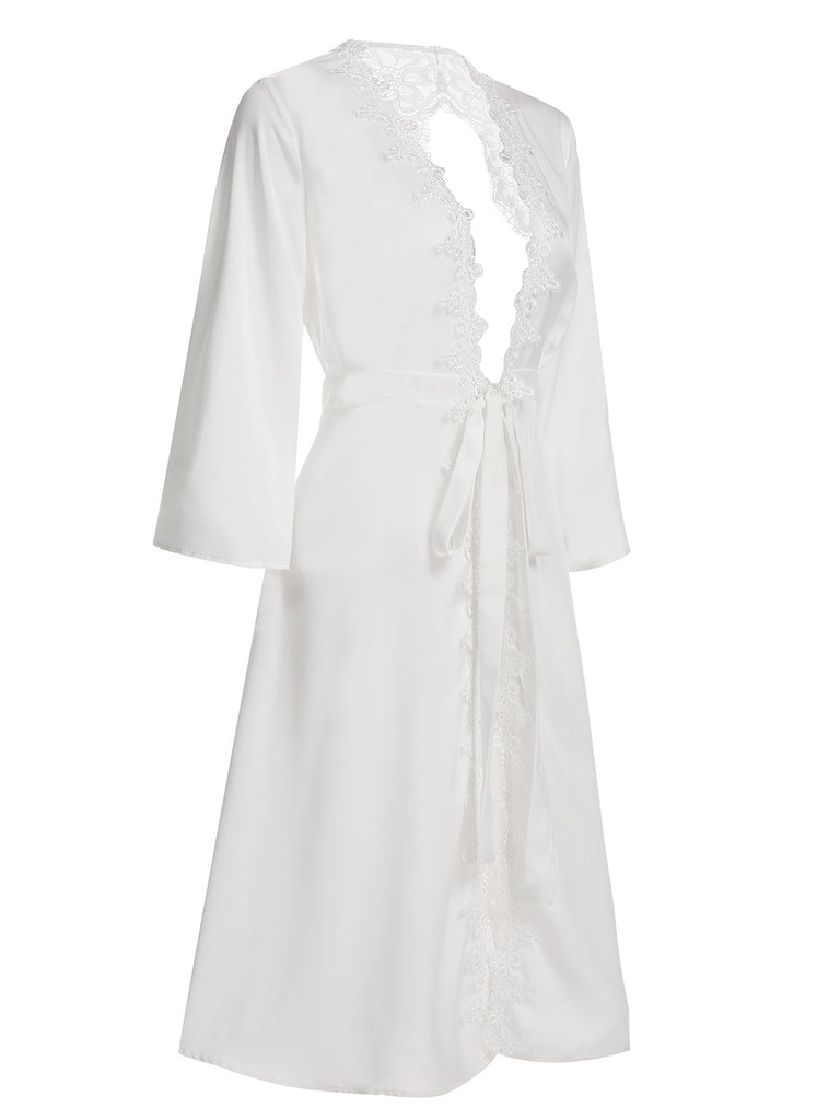 1950s Long Ice Silk Backless Nightgown: timeless style reimagined