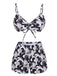 1950s Marble Print Strap Drawstring Swimsuit, vintage swimsuit, pin-up swimwear - perfect for women who love vintage and retro fashion