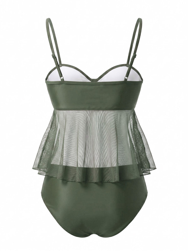 1950s-Mesh-High-Waist-Bow-Tie-Tankini-Set, vintage, retro, swimwear