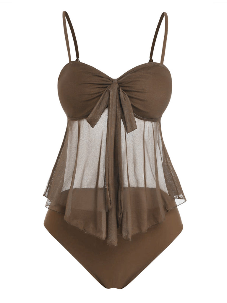 1950s-Mesh-High-Waist-Bow-Tie-Tankini-Set, vintage, retro, swimwear