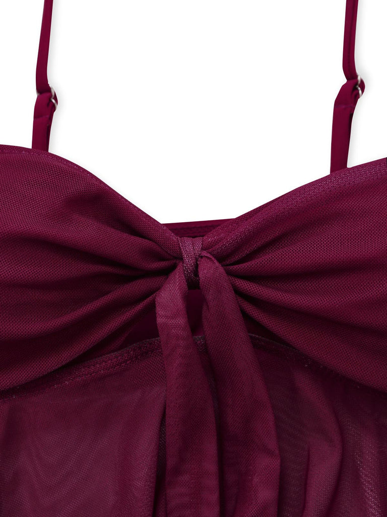 1950s-Mesh-High-Waist-Bow-Tie-Tankini-Set, vintage, retro, swimwear