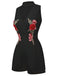 1950s Mock Neck Floral Embroidered Cutout Romper, vintage romper, retro jumpsuit - perfect for women who love vintage and retro fashion