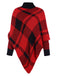 1950s Mock Neck Plaid Knit Poncho Sweater, vintage fashion, retro style - perfect for women who love vintage and retro fashion